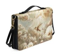 Ceudet Housse de bible imprimée colibri rose blanche pour homme et femme - Sac de bible novlety avec poignée supérieure et sangle - Sac fourre-tout pour église, Colibri rose blanche, x-large