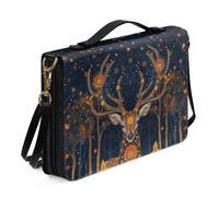 Ceudet Housse de bible imprimée colibri rose blanche pour homme et femme - Sac de bible novlety avec poignée supérieure et sangle - Sac fourre-tout pour église, Cerf bohème doré, M