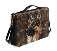 Ceudet Housse de bible imprimée colibri rose blanche pour homme et femme - Sac de bible novlety avec poignée supérieure et sangle - Sac fourre-tout pour église, Berger allemand, M