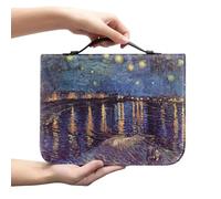 Ceudet Housse de bible marron pour homme et femme, sac de transport classique avec fermeture éclair pour église, grand livre, protection de la Bible Trust in The Awith All Your Heart, Nuit étoilée sur
