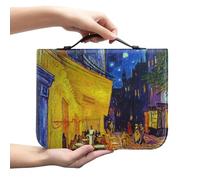 Ceudet Housse de bible marron pour homme et femme, sac de transport classique avec fermeture éclair pour église, grand livre, protection de la Bible Trust in The Awith All Your Heart, Ville étoilée, 2