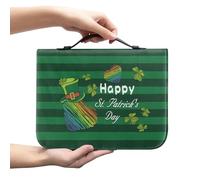 Ceudet Housse de bible marron pour homme et femme, sac de transport classique avec fermeture éclair pour église, grand livre, protection de la Bible Trust in The Awith All Your Heart, Happy St Patrick