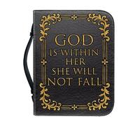 Ceudet Housse de bible multifonction pour homme et femme avec fermeture éclair et poignée pour étudier la Bible, God is Within Her She Will Not Fall, XXL