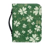 Ceudet Housse de bible multifonction pour homme et femme avec fermeture éclair et poignée pour étudier la Bible, Lucky Leaf, L