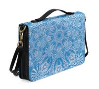 Ceudet Housse de bible occidentale pour femmes et hommes avec poches en cuir pour homme et femme, Mandala bleu 01, xx-large
