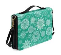 Ceudet Housse de bible occidentale pour femmes et hommes avec poches en cuir pour homme et femme, Mandala vert., x-large