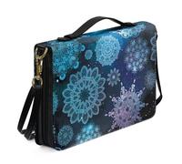 Ceudet Housse de bible occidentale pour femmes et hommes avec poches en cuir pour homme et femme, Mandala bleu poudré, M