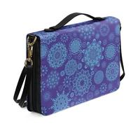 Ceudet Housse de bible occidentale pour femmes et hommes avec poches en cuir pour homme et femme, Mandala bleu., xx-large