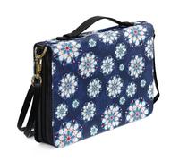 Ceudet Housse de bible occidentale pour femmes et hommes avec poches en cuir pour homme et femme, Motif mandala bleu 01, M