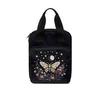 Ceudet Housse de bible papillon et lune pour femme, grande taille, sac fourre-tout multifonction pour femme, étui de bible durable et léger avec poignée, fournitures d'étude biblique d'église, noir,