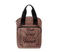 Ceudet Housse de bible pour femme - Housse de bible pour homme - Avec poche zippée, Faites confiance au Seigneur de tout votre cœur, Taille unique