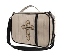 Ceudet Housse de bible pour homme et femme avec poches - Jolie housse de bible Diversebee avec sangle, Imprimé planches Crucifixion, Taille unique