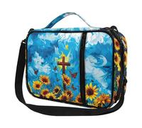 Ceudet Housse de bible pour homme et femme avec poches - Jolie housse de bible Diversebee avec sangle, Imprimé papillon et tournesol, Taille unique