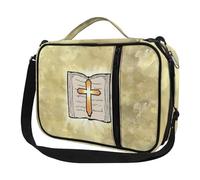 Ceudet Housse de bible pour homme et femme avec poches - Jolie housse de bible Diversebee avec sangle, Imprimé crucifixion, Taille unique