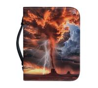 Ceudet Housse de bible pour homme et femme, étui de transport portable, sac d'église avec poignée, cadeaux pour l'église A, A et A, XL, Tornades et foudre, M