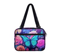 Ceudet Housse de bible pour homme et femme, grande taille, étui de transport pour église, école, sac biblique portable pour livres, stylos, cadeaux, Magnifique rose papillon, Taille unique