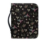 Ceudet Housse de bible pour homme et femme - Sac à main tendance pour accessoires bibliques - Étui de transport avec poche zippée - Cadeaux, Fleurs de colibri., L