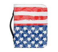 Ceudet Housse de bible pour homme et femme - Sac à main tendance pour accessoires bibliques - Étui de transport avec poche zippée - Cadeaux, Ballon de football drapeau américain, XXLarge
