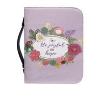 Ceudet Housse de Bible violette et bleue pour femme - Étui de bible en cuir avec poignées - Étui de transport pour femme - Protecteur de livre pour les amateurs de livres, cool A, L, Écriture de foi,