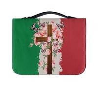 Ceudet Housse de la Bible en similicuir pour homme et femme - Motif colibri - Étui fourre-tout pour carnet de chèques, stylos, journal d'étude, bibliothèque, bleu et rose, taille XL, Drapeau italien