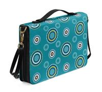 Ceudet Housse de livre pour Bible en cuir - Étui de transport pour Bible occidentale - Pour homme et femme, Cercles verts, xx-large