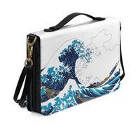 Ceudet Housse de livre pour Bible en cuir - Étui de transport pour Bible occidentale - Pour homme et femme, Wave, M