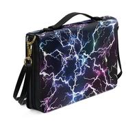 Ceudet Housse de livre pour Bible en cuir - Étui de transport pour Bible occidentale - Pour homme et femme, Thunder and Lightning, L