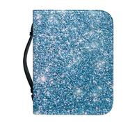 Ceudet Housse de protection biblique en cuir pour homme et femme, Cristal/bleu, M