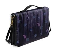 Ceudet Housses de bible en cuir pour femmes et hommes - Housses de bible en cuir pour femmes et hommes - Sac fourre-tout pour femme et homme, Feuille d'érable violette, M