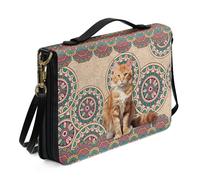 Ceudet Housses de bible en cuir pour homme et femme avec poches, kit d'accessoires bibliques, Chat ethnique, xx-large