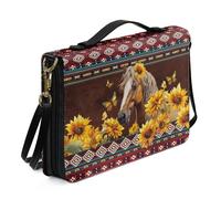 Ceudet Housses de bible en cuir pour homme et femme avec poches, kit d'accessoires bibliques, Cheval papillon, x-large