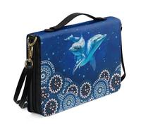 Ceudet Housses de bible en cuir pour homme et femme avec poches, kit d'accessoires bibliques, Dauphins ethniques, L