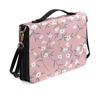 Ceudet Housses de bible moyennes pour femmes et hommes - Housses de bible en cuir pour femme - Sac fourre-tout personnalisé, Fleurs blanches., L
