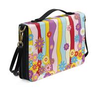 Ceudet Housses de bible moyennes pour femmes et hommes - Housses de bible en cuir pour femme - Sac fourre-tout personnalisé, Floret jaune, x-large