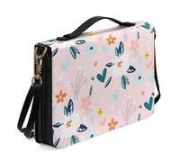 Ceudet Housses de bible moyennes pour femmes et hommes - Housses de bible en cuir pour femme - Sac fourre-tout personnalisé, Pétales roses., M