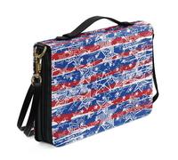 Ceudet Housses de bible personnalisées pour femmes et hommes - Trousse d'accessoires de Bible occidentale, Drapeau étoile à cinq branches, L