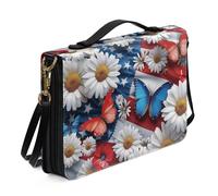 Ceudet Housses de bible personnalisées pour femmes et hommes - Trousse d'accessoires de Bible occidentale, Chrysanthèmes papillons, XXL