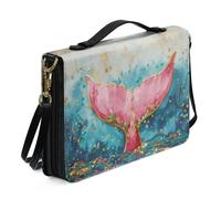 Ceudet Housses de bible personnalisées pour femmes, hommes, enfants, filles, garçons, housses de bible pour femmes et hommes avec poches, Queue de poisson rose, xx-large