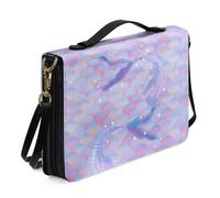 Ceudet Housses de bible personnalisées pour femmes, hommes, enfants, filles, garçons, housses de bible pour femmes et hommes avec poches, Queue de poisson bleu-violet, xx-large