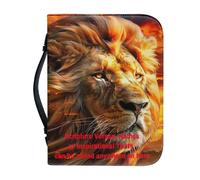 Ceudet Housses de bible personnalisées pour filles, sac d'église pour enfants, sac d'église avec poignée, poche à fermeture éclair, A personnalisé, M, Lion personnalisé, x-large