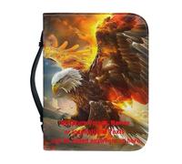 Ceudet Housses de bible personnalisées pour filles, sac d'église pour enfants, sac d'église avec poignée, poche à fermeture éclair, A personnalisé, M, Pygargue à tête blanche personnalisé, L