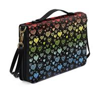 Ceudet Housses de Bible personnalisées pour homme et femme - Étui en cuir pour la Bible occidentale, Cœur arc-en-ciel., x-large