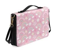 Ceudet Housses de Bible personnalisées pour homme et femme - Étui en cuir pour la Bible occidentale, Fleur arc-en-ciel., M