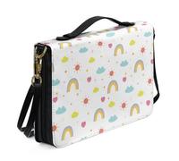 Ceudet Housses de Bible personnalisées pour homme et femme - Étui en cuir pour la Bible occidentale, Soleil arc-en-ciel, L