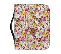 Ceudet Housses de bible pour homme et femme en cuir synthétique avec poignée pour fournitures d'étude biblique, L, Cerf floral, xx-large