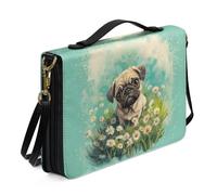 Ceudet Housses de livre biblique pour femmes et hommes - Housses de bible en cuir pour homme et femme - Kit d'accessoires de bible occidentale, Pug01, xx-large
