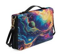 Ceudet Housses de livre pour couverture rigide en cuir pour homme et femme - Kit d'accessoires de la Bible occidentale, Planète de peinture, x-large