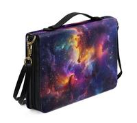 Ceudet Housses de livre pour couverture rigide en cuir pour homme et femme - Kit d'accessoires de la Bible occidentale, Violet Galaxy, x-large