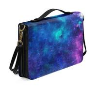 Ceudet Housses de livre pour couverture rigide en cuir pour homme et femme - Kit d'accessoires de la Bible occidentale, Blue Galaxy., xx-large