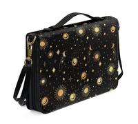Ceudet Housses de livre pour couverture rigide en cuir pour homme et femme - Kit d'accessoires de la Bible occidentale, Yellow Moon, xx-large